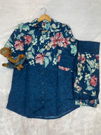 Designer Printed with Hand Embroidered Co-ord Set of Cotton