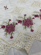 Elegant Straight Kurti Pant Dupatta Set of White