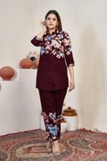 Designer Printed with Hand Embroidered Co-ord Set of Cotton