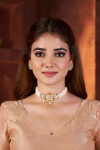 Kalikar Fandy Satin Silk Beads & Pipe Hand Work Butta UNSTITCH -Light Bronze 6018