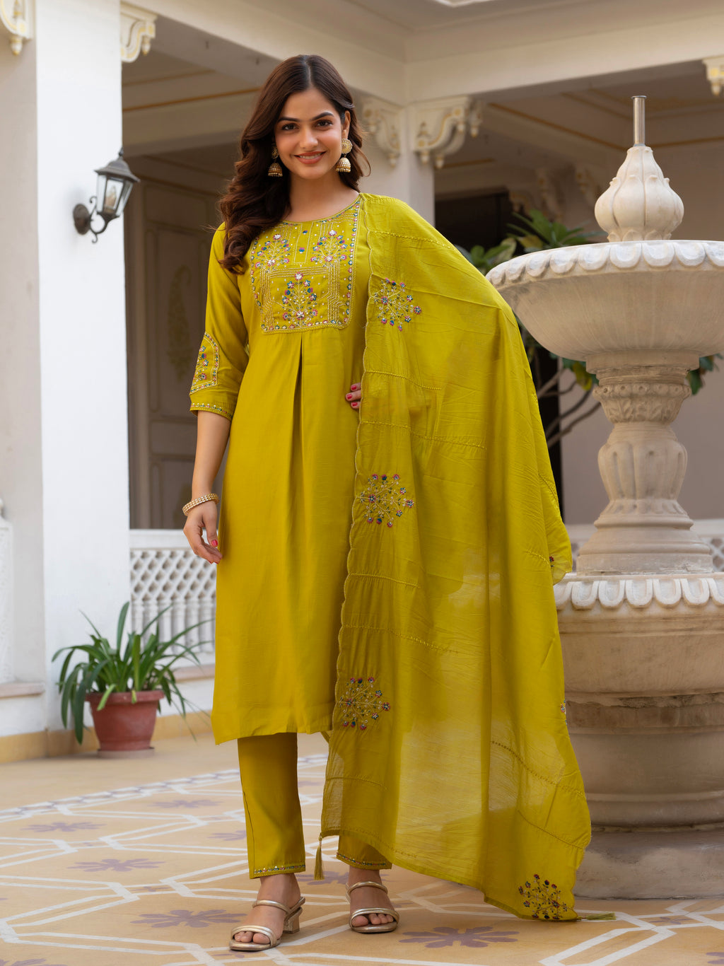 KalikarPure Viscose Mango Silk Kurta Set  (Stitched) KADV-144