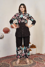 Designer Printed with Hand Embroidered Co-ord Set of Cotton