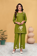 Premium Designer Embroidered Co-ord Set of Reyon Fabric