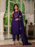 Elegant Straight Kurti Pant Dupatta Set KADV-116 - Violet Kalikar