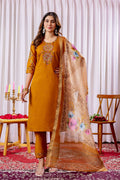 Elegant Straight Kurti Pant Dupatta Set KADV-111 -Mustard Kalikar