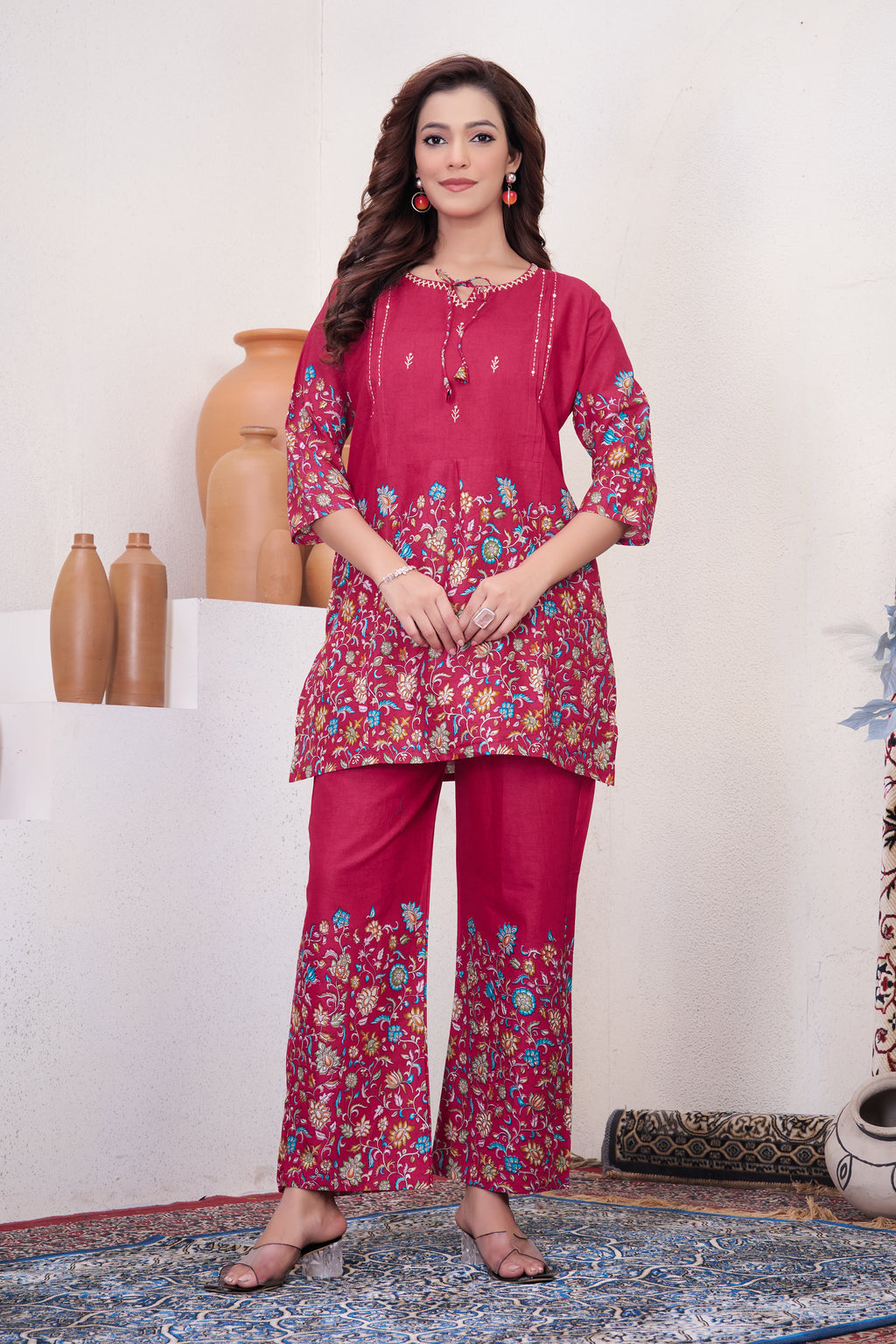 Designer Printed Co-ord Set of Cotton Fabric