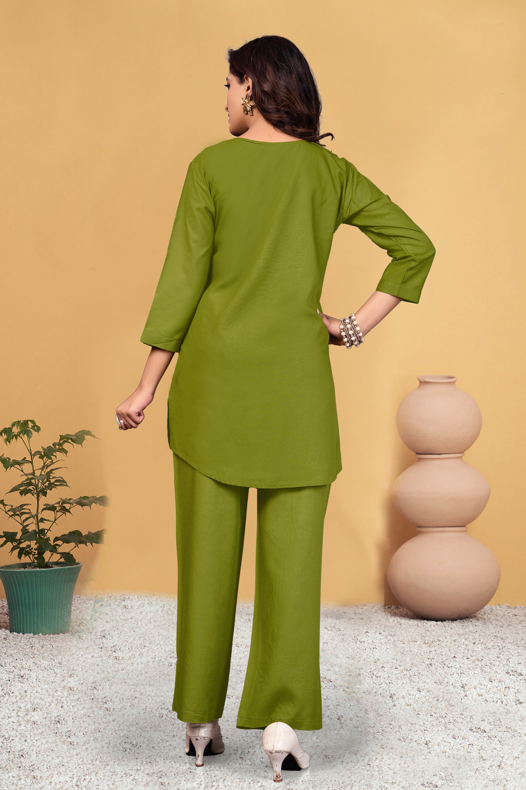 Premium Designer Embroidered Co-ord Set of Reyon Fabric