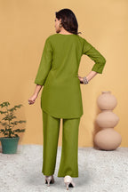 Premium Designer Embroidered Co-ord Set of Reyon Fabric