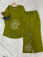 Premium Designer Embroidered Co-ord Set of Reyon Fabric