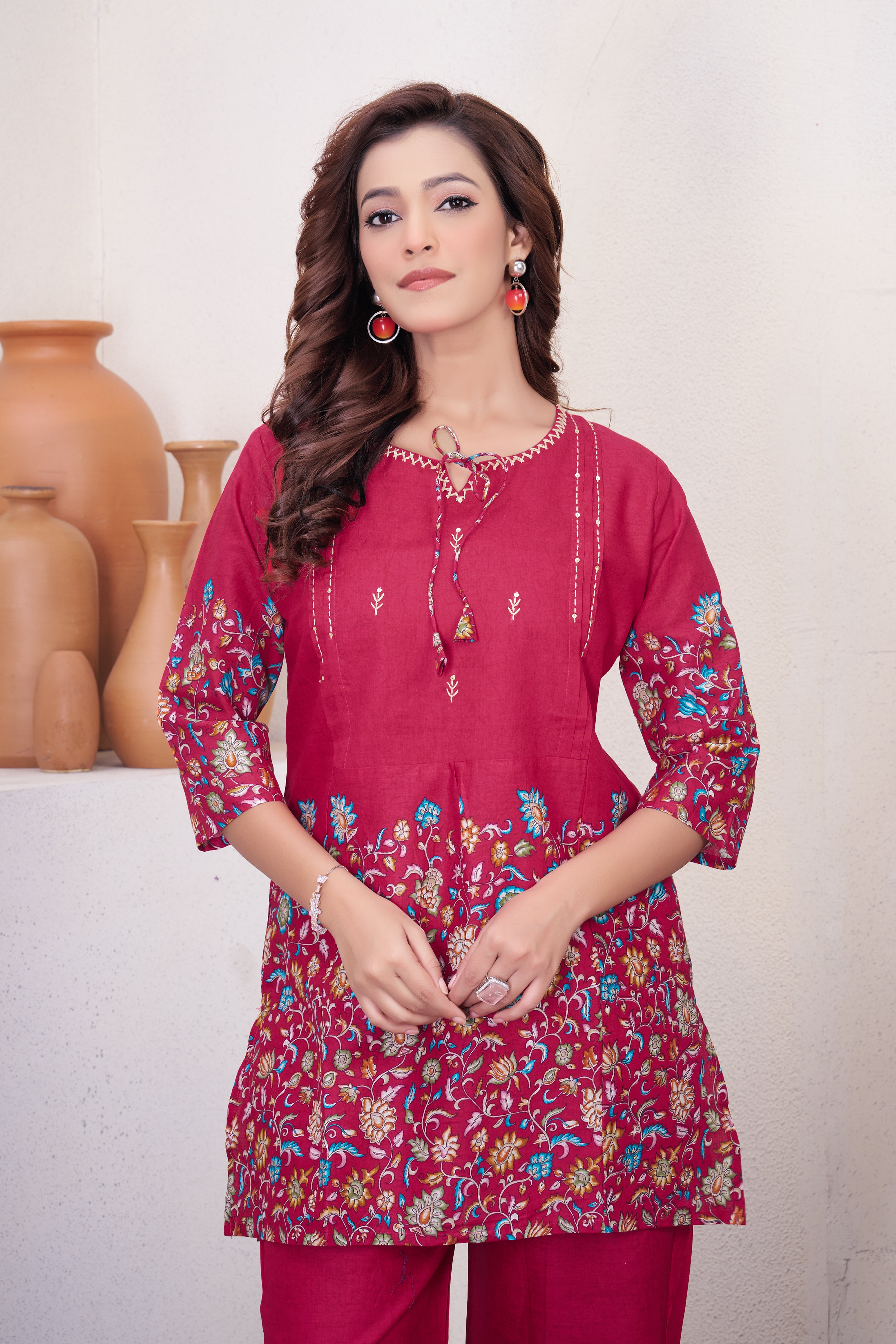 Kalikar Pure Cotton Fabri Premium Designer Festive Co-ord Se KADV-137