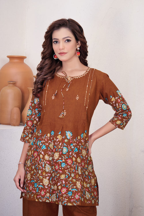 Designer Printed Co-ord Set of Cotton Fabric