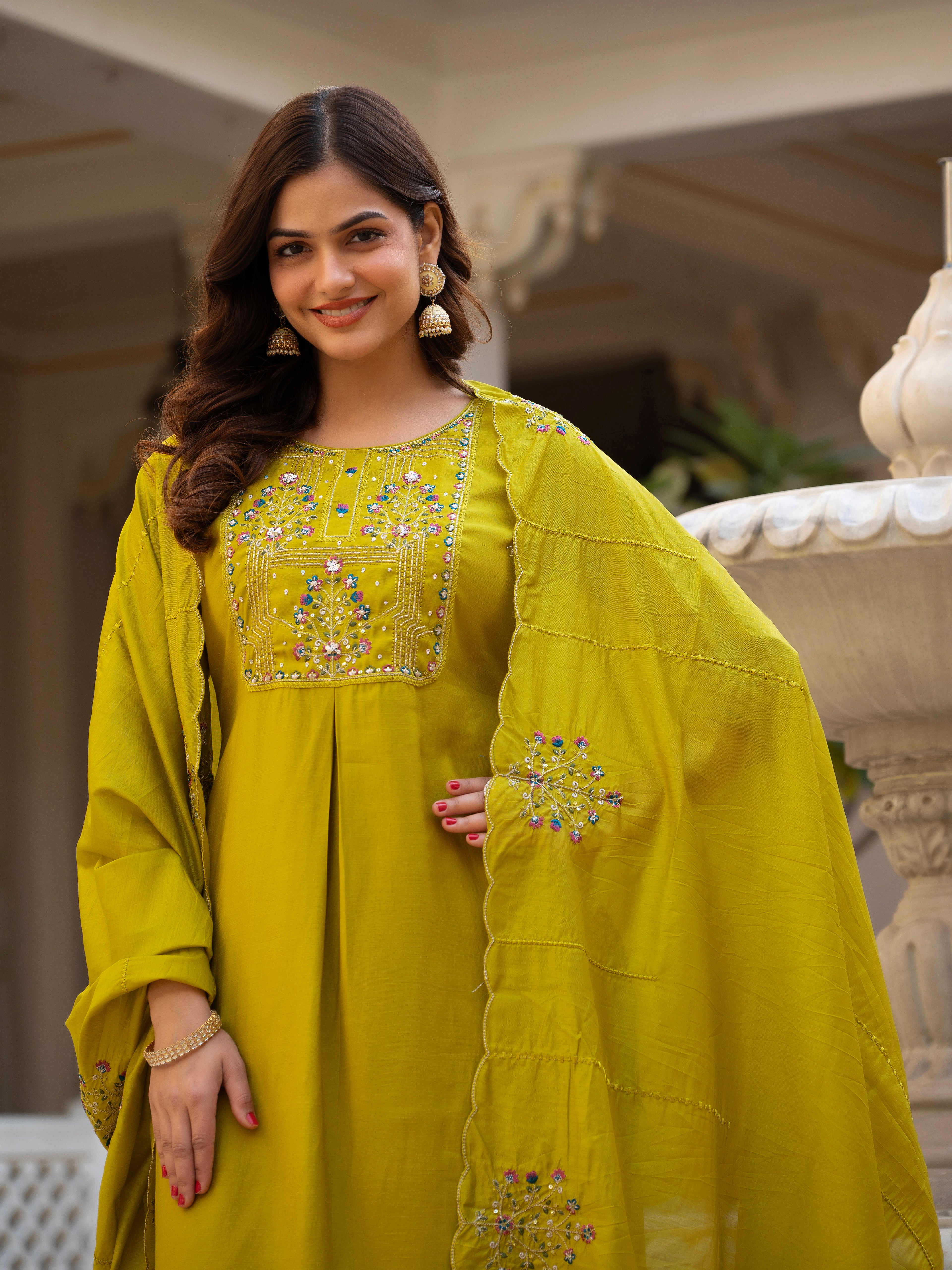 KalikarPure Viscose Mango Silk Kurta Set  (Stitched) KADV-144