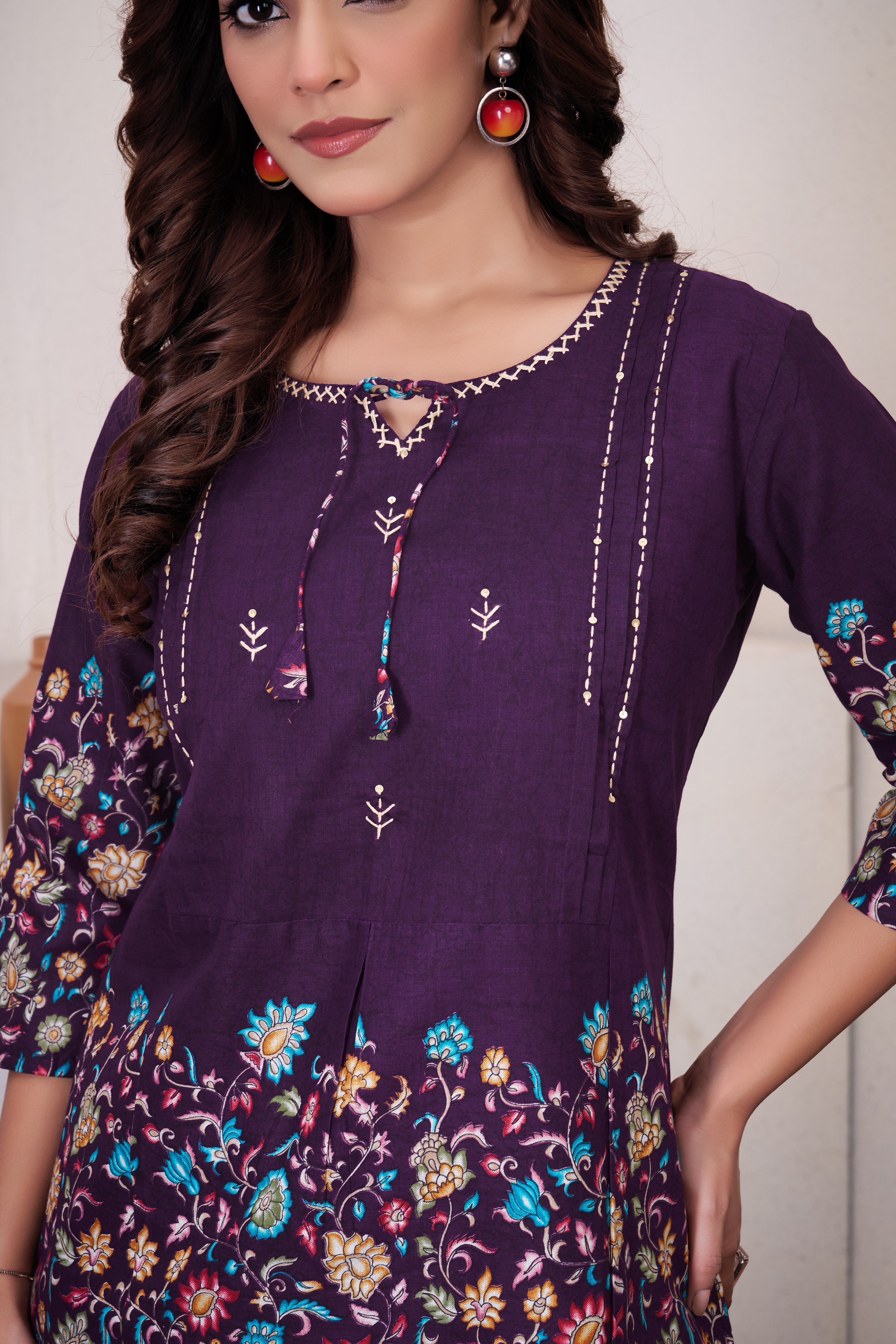 Kalikar Pure Cotton Fabri Premium Designer Festive Co-ord Se KADV-137