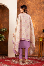 Elegant Straight Kurti Pant Dupatta Set- Lovender Kalikar