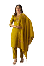 Elegant Straight Kurti Pant Dupatta Set of Musterd
