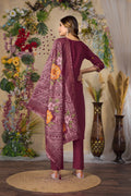 Elegant Straight Kurti Pant Dupatta Set of Maroon