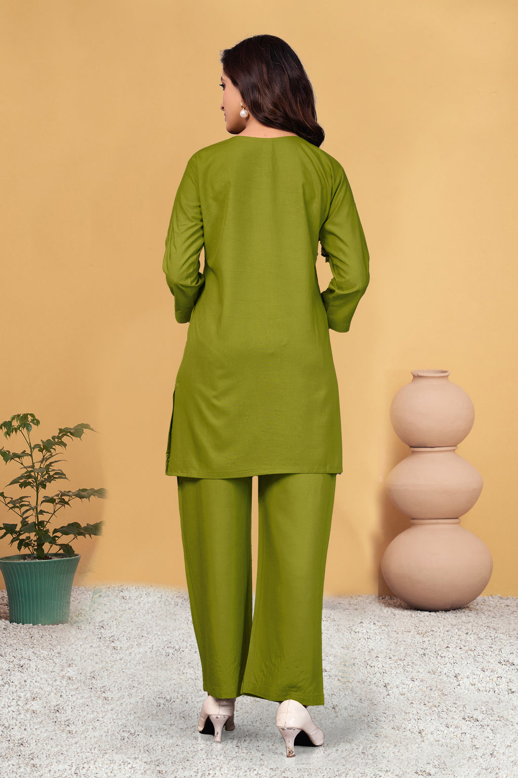 Premium Designer Embroidered Co-ord Set of Reyon Fabric