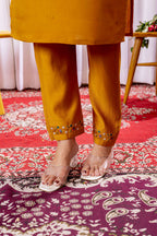 Elegant Straight Kurti Pant Dupatta Set KADV-111 -Mustard Kalikar