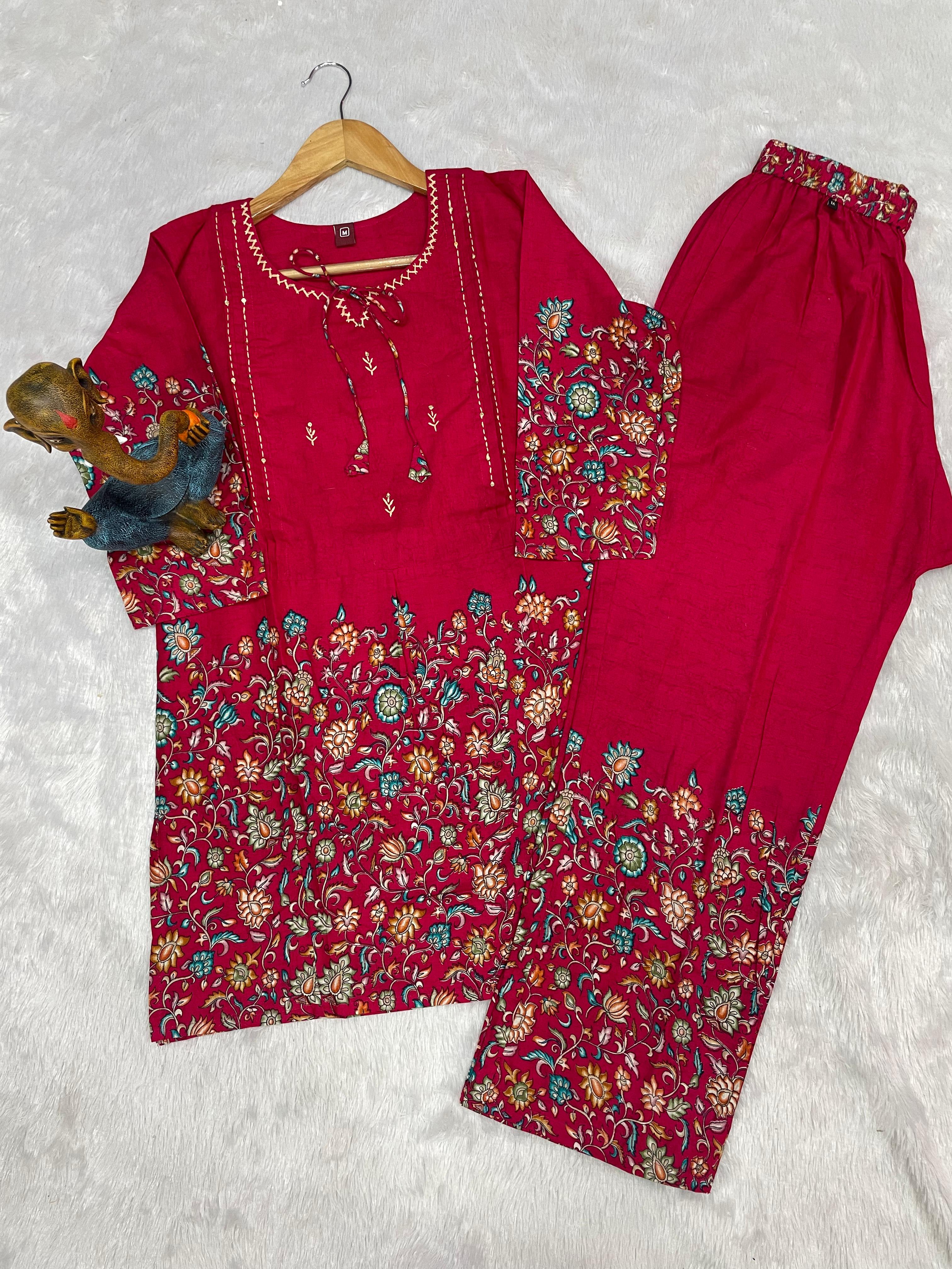 Designer Printed Co-ord Set of Cotton Fabric