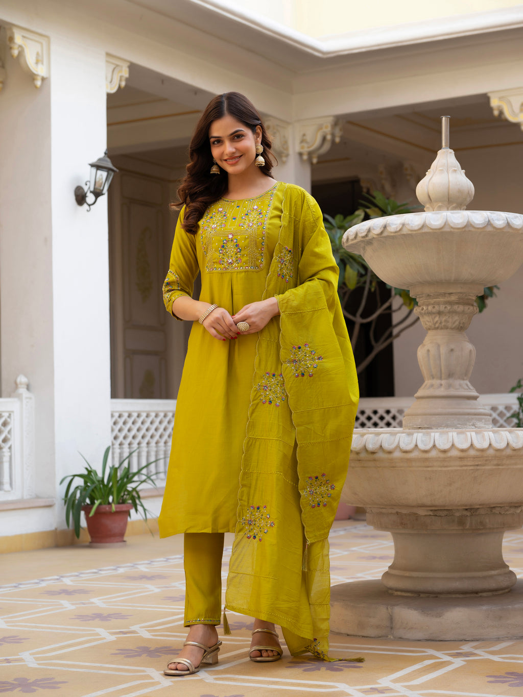 KalikarPure Viscose Mango Silk Kurta Set  (Stitched) KADV-144