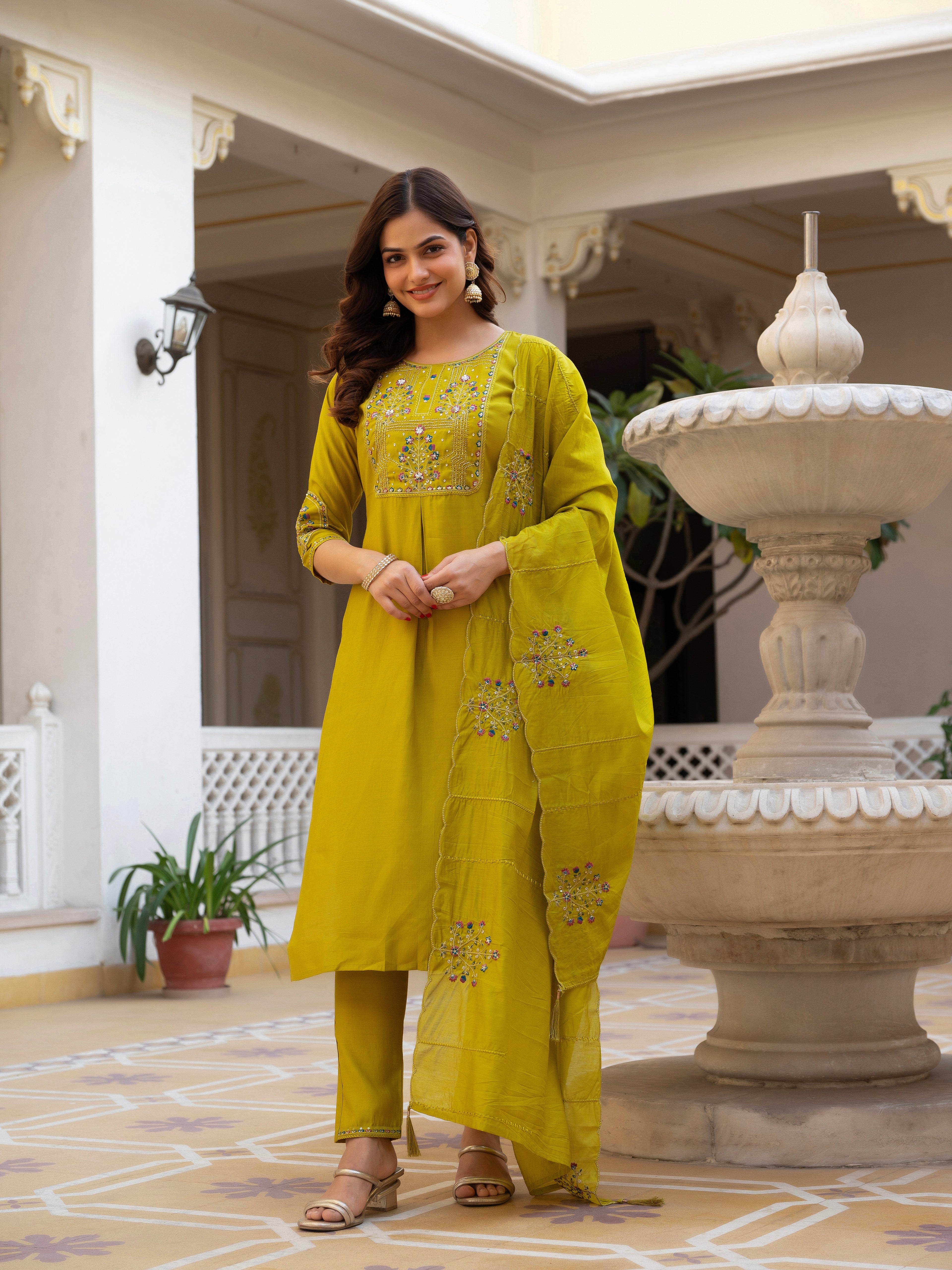 KalikarPure Viscose Mango Silk Kurta Set  (Stitched) KADV-144