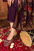 Elegant Straight Kurti Pant Dupatta Set KADV-103 - Wine Kalikar