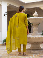 KalikarPure Viscose Mango Silk Kurta Set  (Stitched) KADV-144