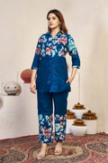 Designer Printed with Hand Embroidered Co-ord Set of Cotton