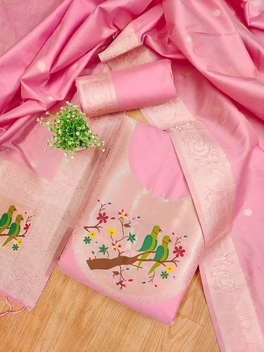 Maharashtra's Royal Heritage Unstitched Dress Material VOL-003 -Pink Kalikar