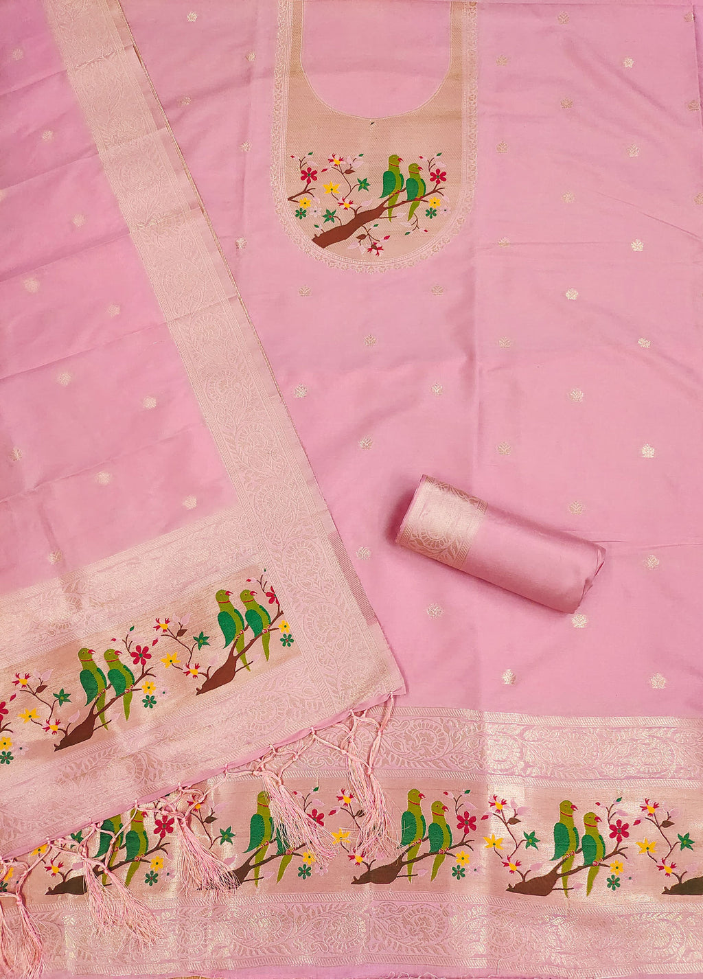 Maharashtra's Royal Heritage Unstitched Dress Material VOL-003 -Pink Kalikar