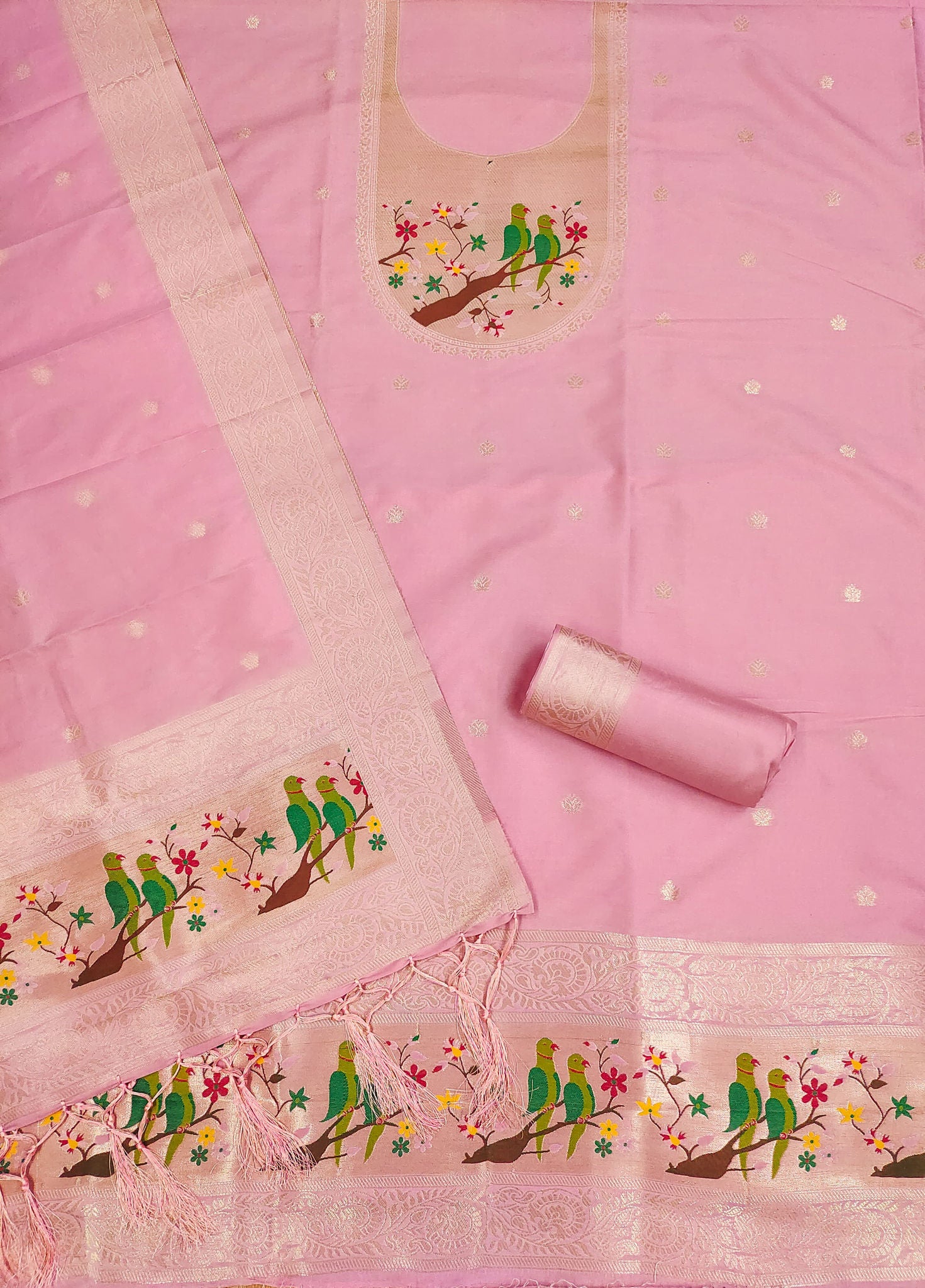 Maharashtra's Royal Heritage Unstitched Dress Material VOL-003 -Pink Kalikar