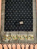 Black Color Paithani woven Pattern Top, Bottom & Dupatta Dress Material