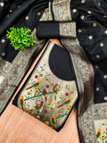 Black Color Paithani woven Pattern Top, Bottom & Dupatta Dress Material
