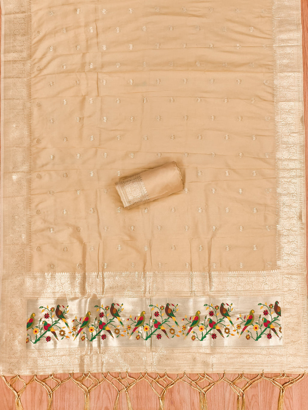 Chiiku Color Paithani woven Pattern Top, Bottom & Dupatta Dress Material