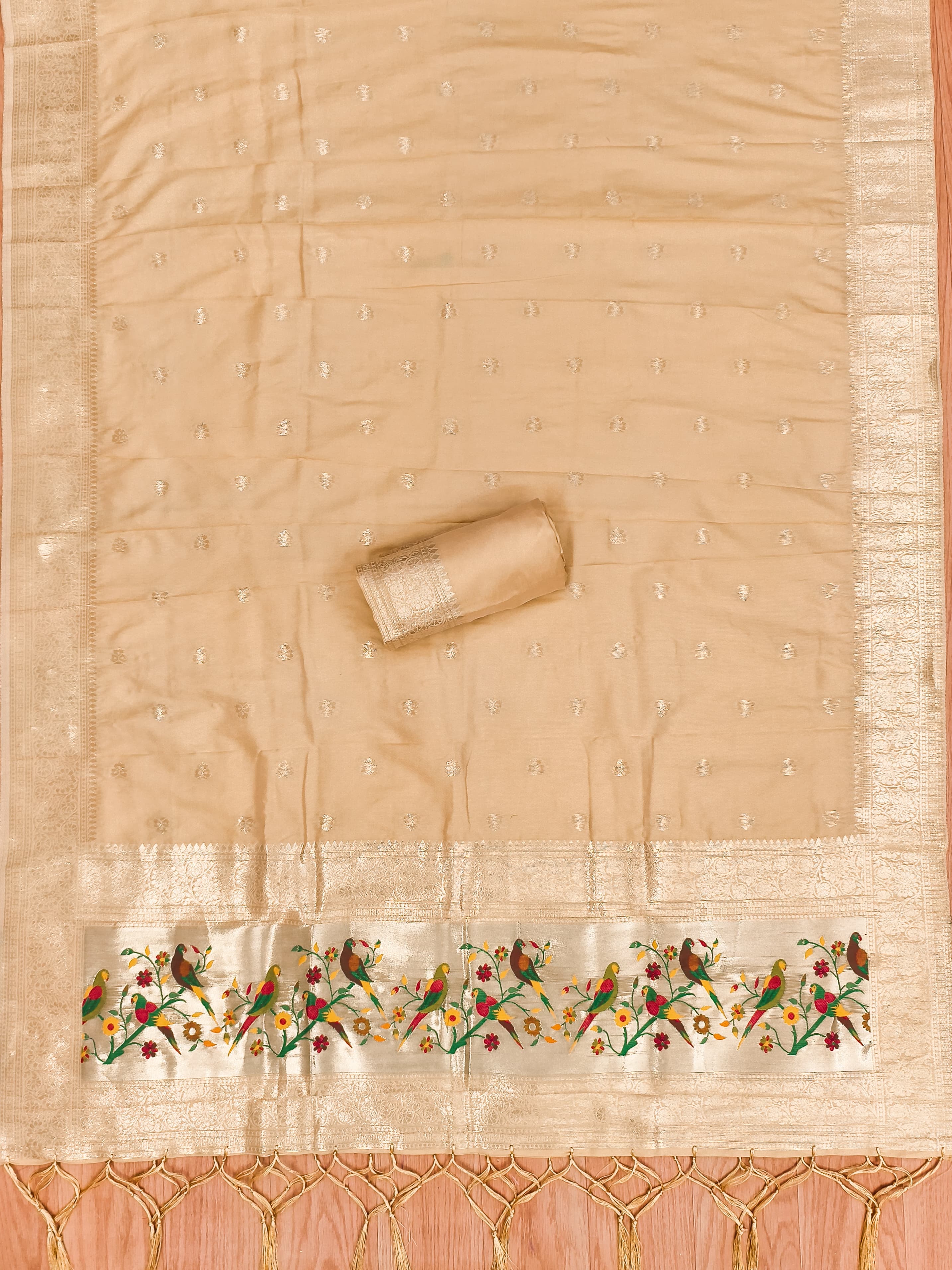 Chiiku Color Paithani woven Pattern Top, Bottom & Dupatta Dress Material