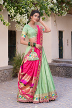 Kalikar Zari Weaving Work With Sequins and Thread Embroidery Scallop Lace Border-2014 Kalikar