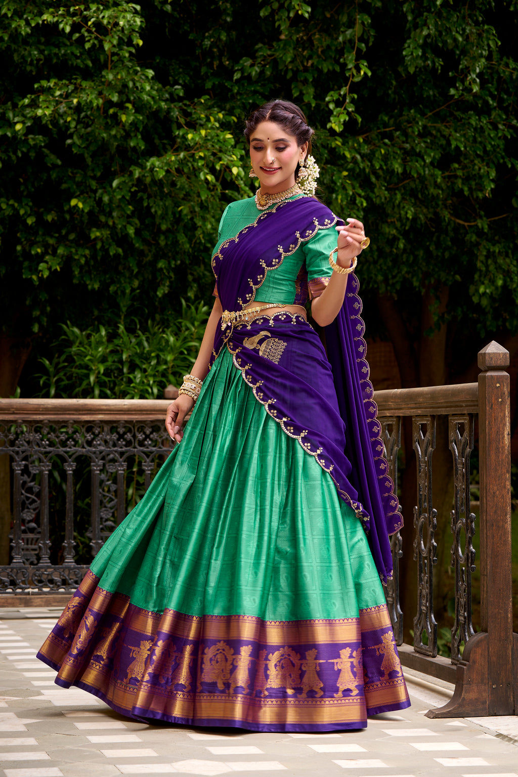 Kalikar Zari Weaving Work Lehenga With Blouse-2028