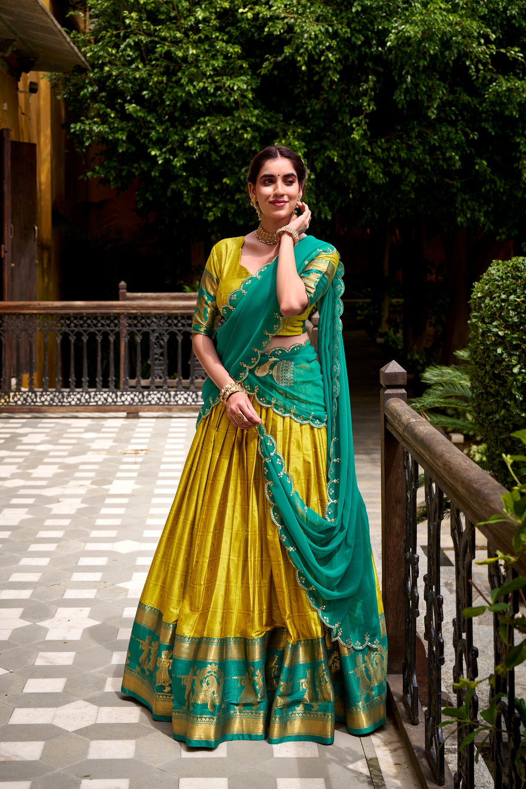 Kalikar Zari Weaving Work Lehenga With Blouse-2028