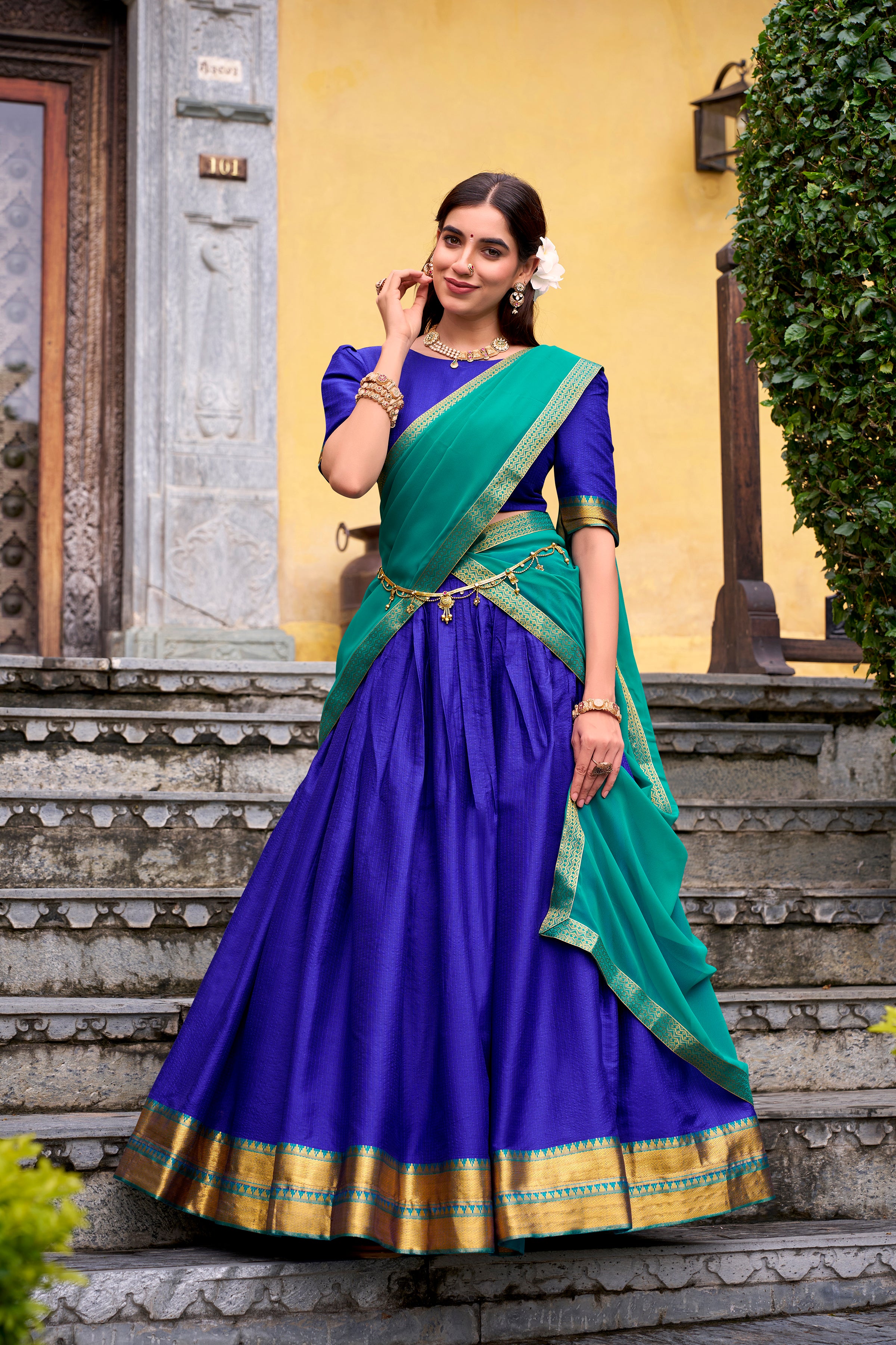 Kalikar Harvani  Zari Weaving Work Lehenga With Blouse-2029