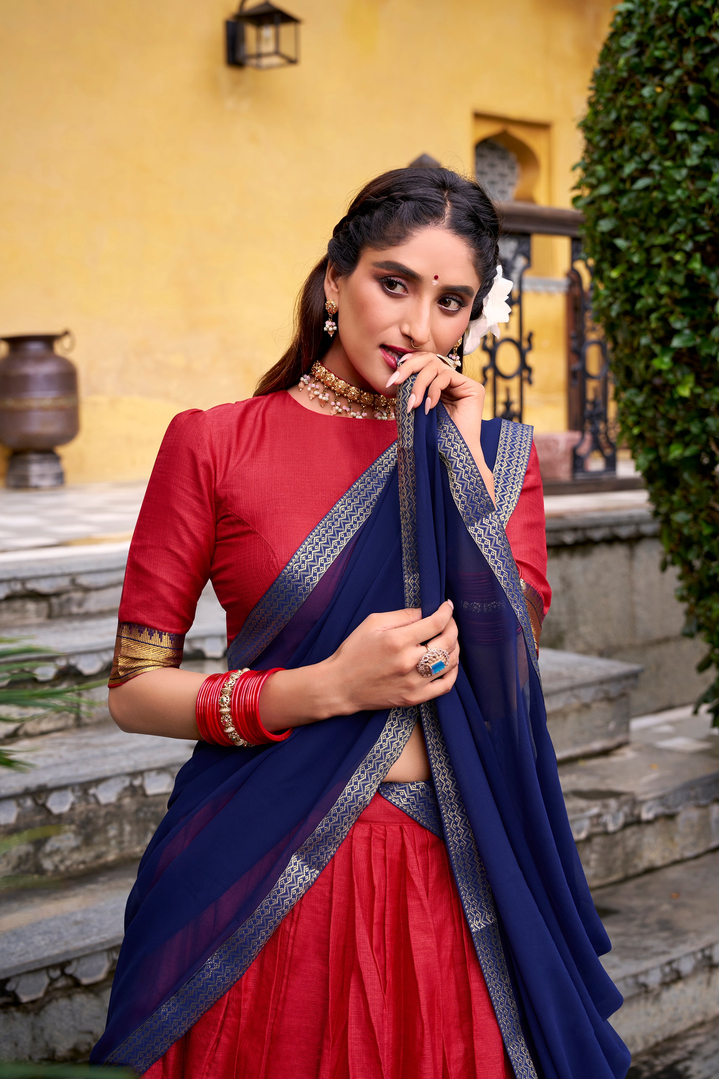 Kalikar Harvani  Zari Weaving Work Lehenga With Blouse-2029