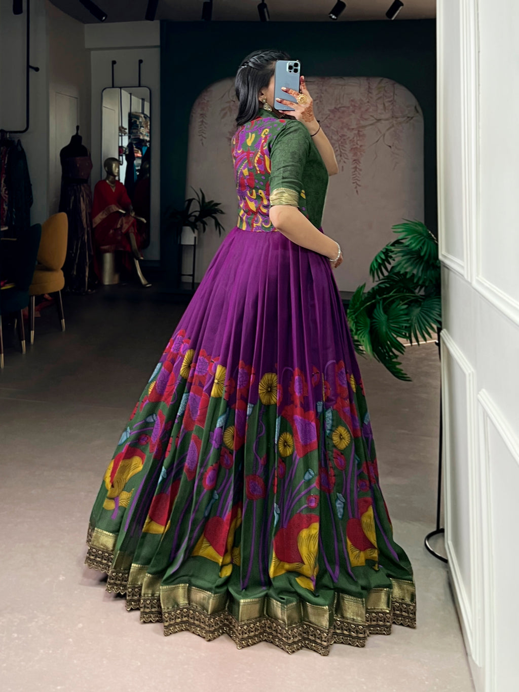 Designer Jari Woven Wine Colour Gown