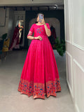 Designer Jari Woven Gown of Pink Colour