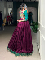 Designer Jari Woven Fown of Purple Colour