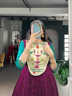 Designer Jari Woven Fown of Purple Colour