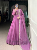 Designer Embellished & Embroidery Gown of Pink Colour