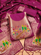 Maharashtra's Royal Heritage Unstitched Dress Material VOL-003 -Dual Wine Kalikar