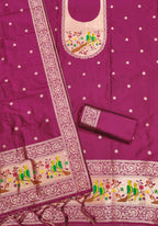 Maharashtra's Royal Heritage Unstitched Dress Material VOL-003 -Dual Wine Kalikar