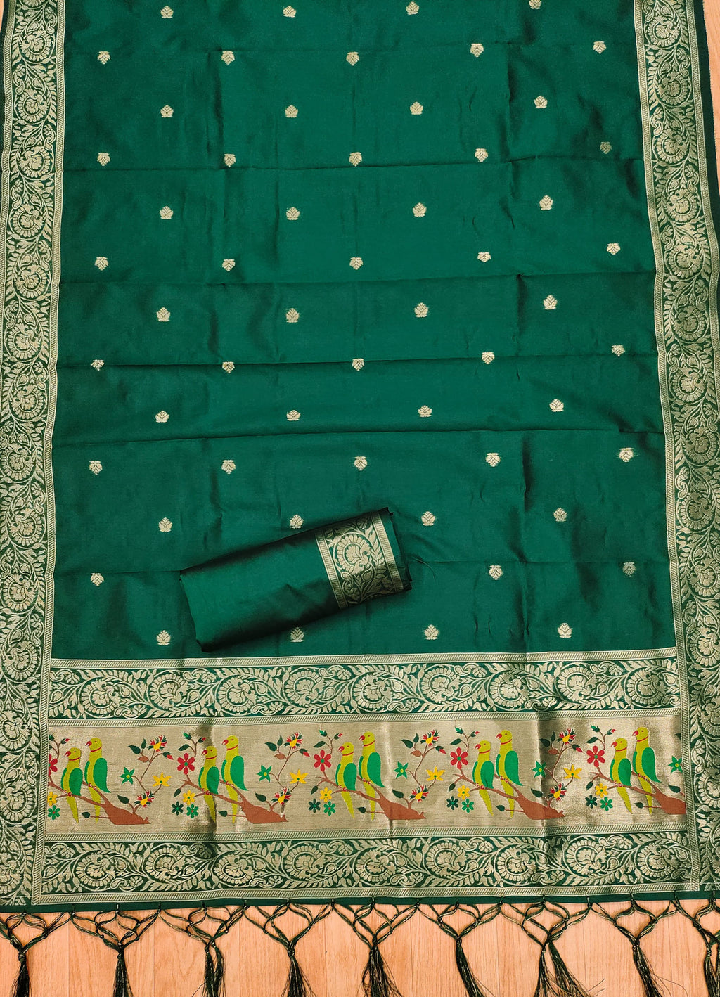 Maharashtra's Royal Heritage Unstitched Dress Material VOL-003 -Green Kalikar