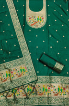 Maharashtra's Royal Heritage Unstitched Dress Material VOL-003 -Green Kalikar