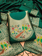 Maharashtra's Royal Heritage Unstitched Dress Material VOL-003 -Green Kalikar